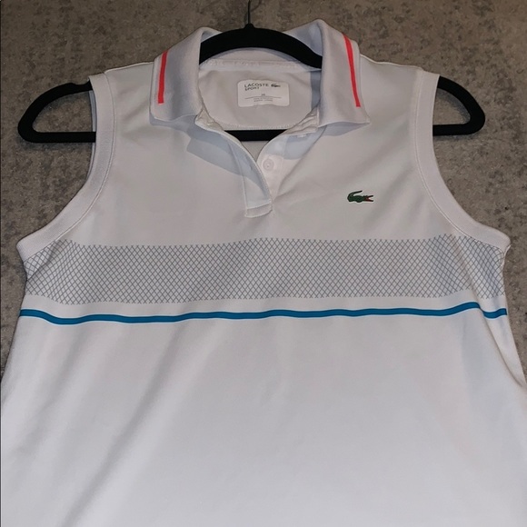 Lacoste White Polo with Red and Blue Details - Picture 5 of 8